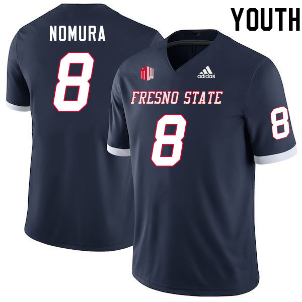 Youth #8 Tuasivi Nomura Fresno State Bulldogs College Football Jerseys Stitched-Navy